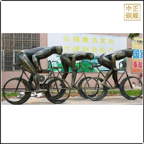 大型現(xiàn)代室外騎車人物銅雕塑